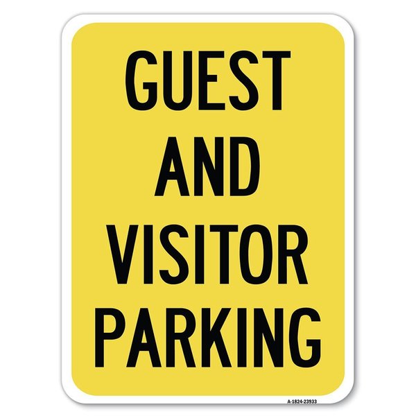 Signmission Guest and Visitor Parking Heavy-Gauge Aluminum Rust Proof Parking Sign, 18" x 24", A-1824-23933 A-1824-23933